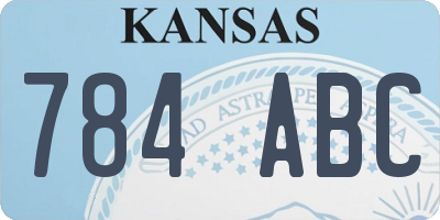 KS license plate 784ABC