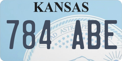 KS license plate 784ABE