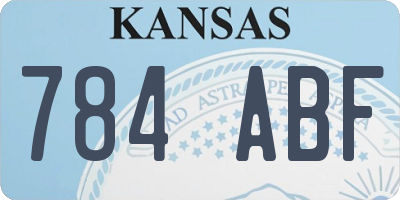 KS license plate 784ABF