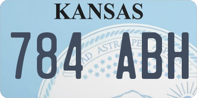 KS license plate 784ABH