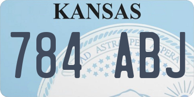 KS license plate 784ABJ
