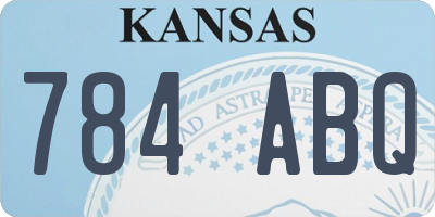 KS license plate 784ABQ