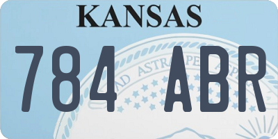 KS license plate 784ABR
