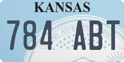 KS license plate 784ABT