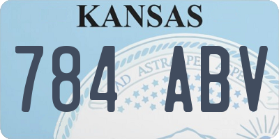 KS license plate 784ABV