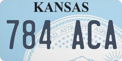 KS license plate 784ACA