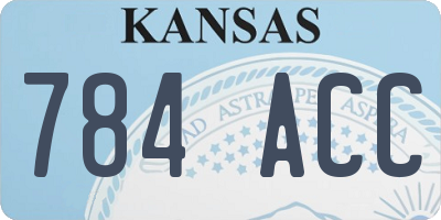 KS license plate 784ACC