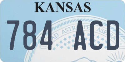 KS license plate 784ACD