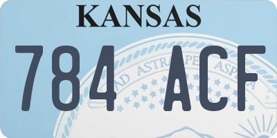 KS license plate 784ACF