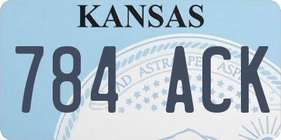 KS license plate 784ACK