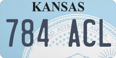KS license plate 784ACL
