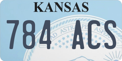 KS license plate 784ACS