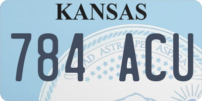 KS license plate 784ACU