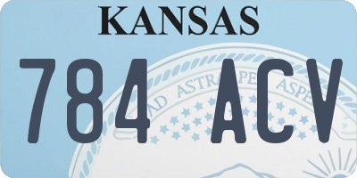 KS license plate 784ACV
