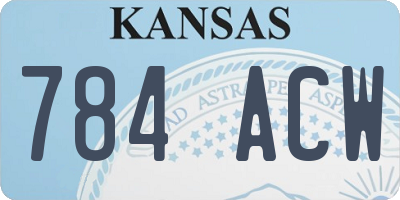 KS license plate 784ACW
