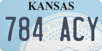 KS license plate 784ACY