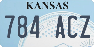 KS license plate 784ACZ