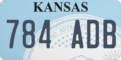 KS license plate 784ADB