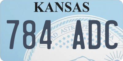 KS license plate 784ADC