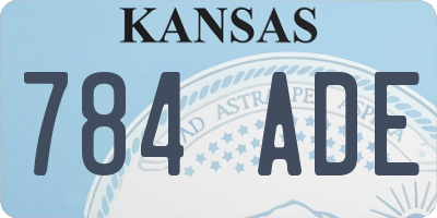 KS license plate 784ADE