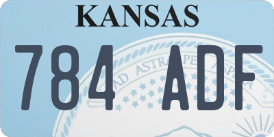 KS license plate 784ADF