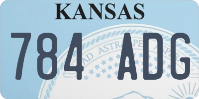 KS license plate 784ADG