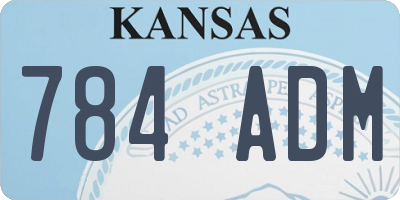 KS license plate 784ADM