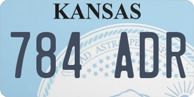 KS license plate 784ADR