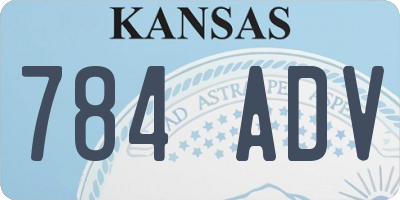 KS license plate 784ADV