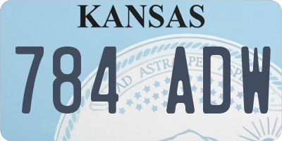 KS license plate 784ADW