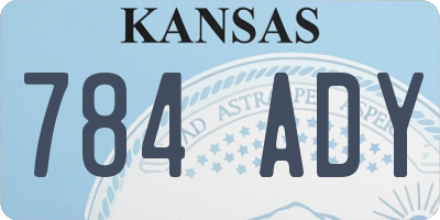 KS license plate 784ADY