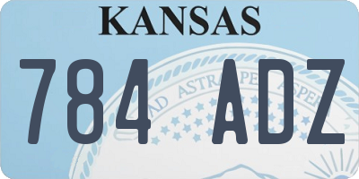 KS license plate 784ADZ