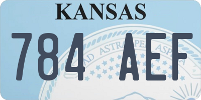 KS license plate 784AEF