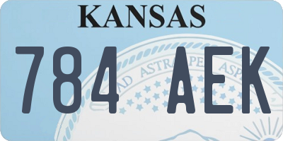 KS license plate 784AEK