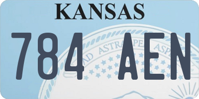 KS license plate 784AEN