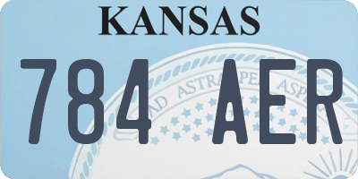 KS license plate 784AER