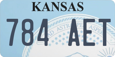 KS license plate 784AET