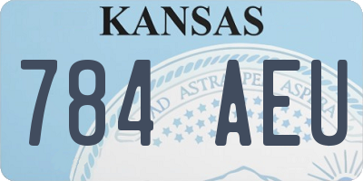 KS license plate 784AEU