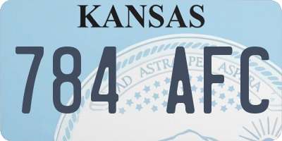 KS license plate 784AFC