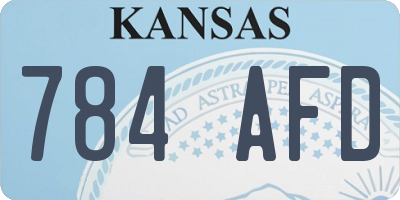 KS license plate 784AFD