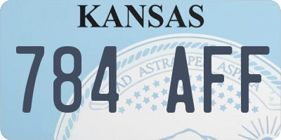 KS license plate 784AFF