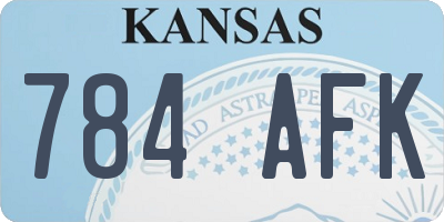 KS license plate 784AFK
