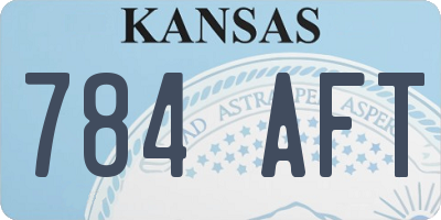 KS license plate 784AFT