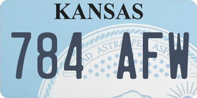 KS license plate 784AFW