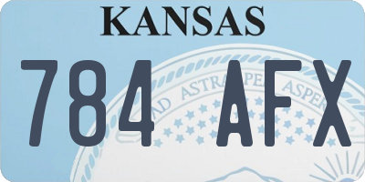 KS license plate 784AFX