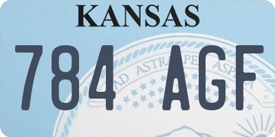 KS license plate 784AGF