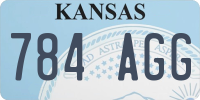 KS license plate 784AGG