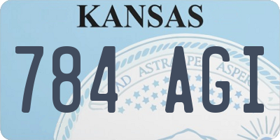 KS license plate 784AGI