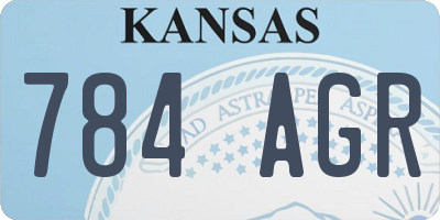 KS license plate 784AGR