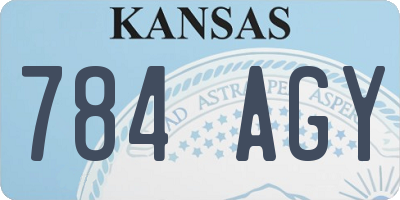 KS license plate 784AGY
